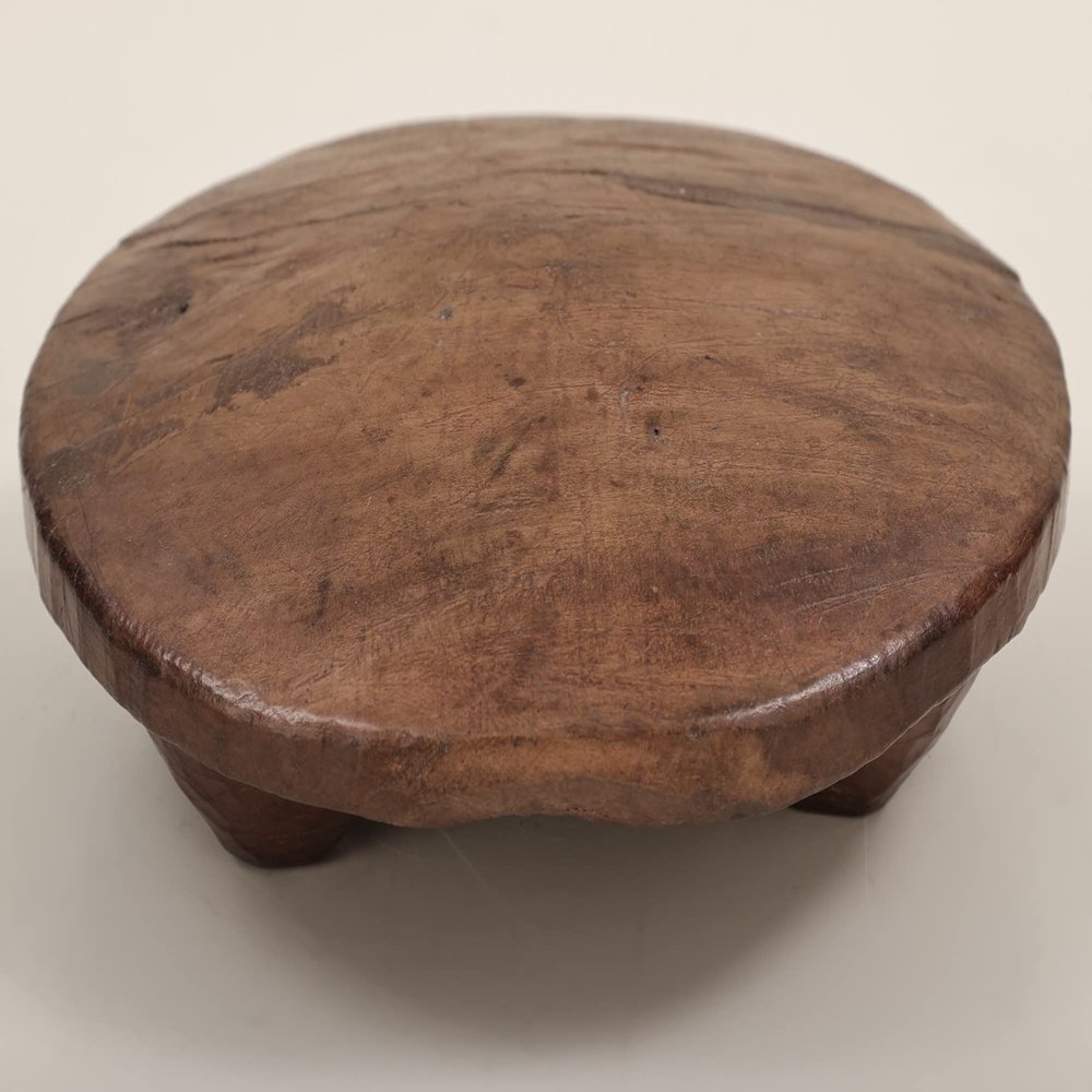 7" Small Wooden Circular Shape Pedestal | Wood Pedestal | Handmade | Made in India - Mango Wood