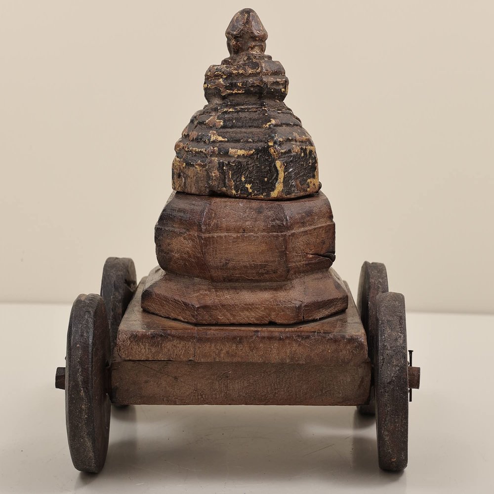 Wooden Spice Box with Wheel | Wooden Spice Box | Handmade Art | Made in India - Mango Wood