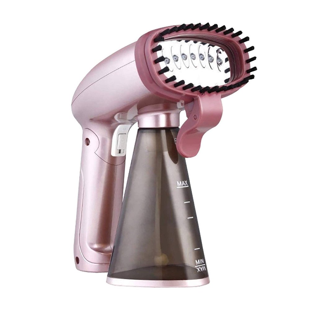NCRD Portable Garment Steamer for Clothes, Garments, Fabrics Removes Wrinkles for Fresh Clothing, Fast Heat, Handheld Travel Steamer with Detachable 320ml Water Tank (Color : Pink)
