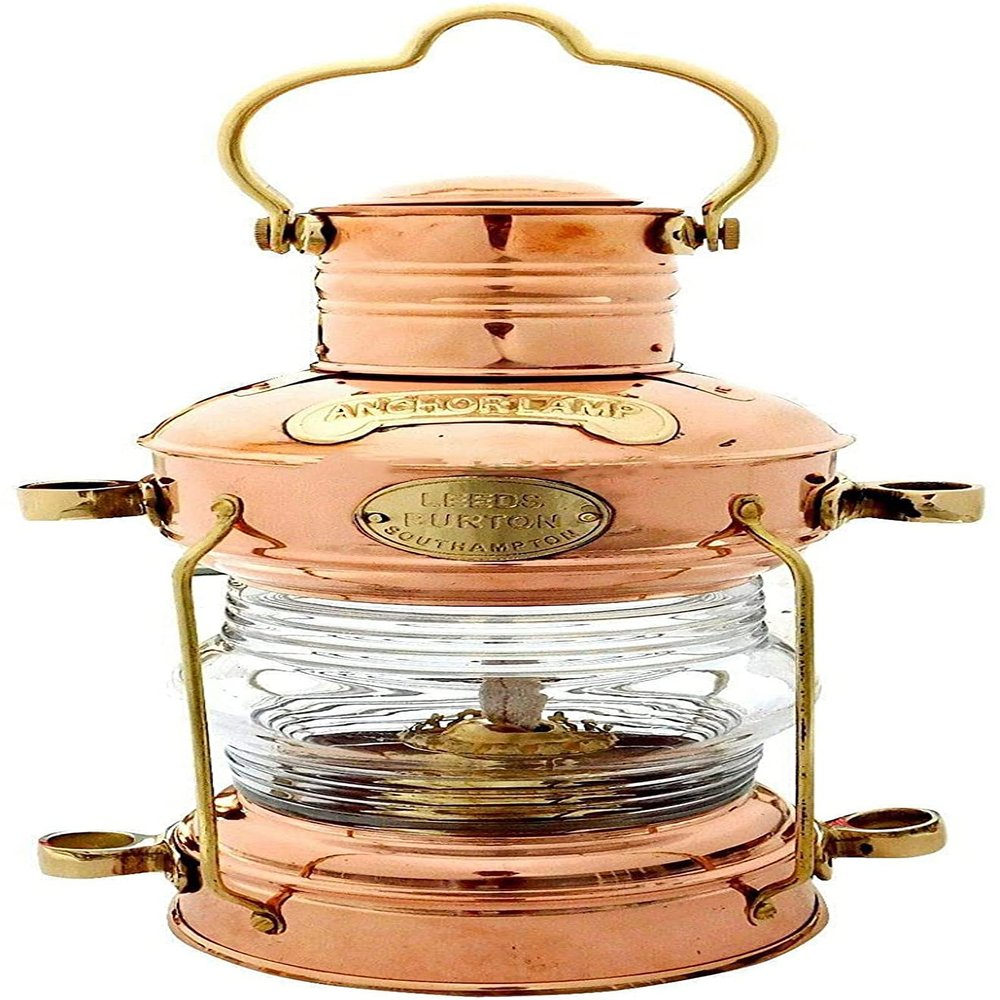 14" Nautical Brass Copper Oil Lamp Hanging Lantern Ship Boat Oil Lamp Vintage Brass Oil Lantern Hanging Lamp Outdoor Party Lighting