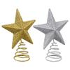 Glittery Mini Metal Star Tree Toppers 4.75x3.7 in Gold view 2