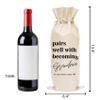 Pregnancy Announcement Wine Bag - Burlap Wine Bottle Cover Gift Bag for Grandma, Grandmother, Nonna, Gigi, Mimi - 1 Pc Wine Bag(C21) view 2