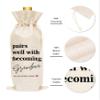 Pregnancy Announcement Wine Bag - Burlap Wine Bottle Cover Gift Bag for Grandma, Grandmother, Nonna, Gigi, Mimi - 1 Pc Wine Bag(C21) view 3