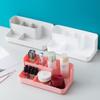 Storage Boxes Desktop Storage Box Cosmetics Compartmentalized Box Dressing Table Shelf One Piece Pink view 3
