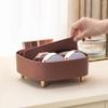 Desktop Storage Box Desktop Compartment Storage Box Cosmetic Box Sundries Storage And Sorting One Piece Light Brown view 2