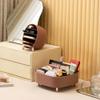 Desktop Storage Box Desktop Compartment Storage Box Cosmetic Box Sundries Storage And Sorting One Piece Light Brown view 3