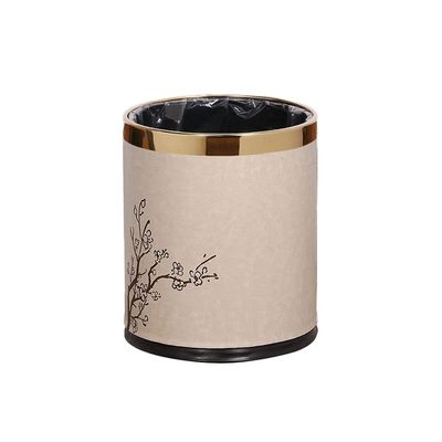 BDPP Trash Can Metal Creative Trash Can,Thick Waterproof Garbage Can,Round Garbage Bin,Suitable for Bedroom,Kitchen,Bathroom USO Interior y Exterior