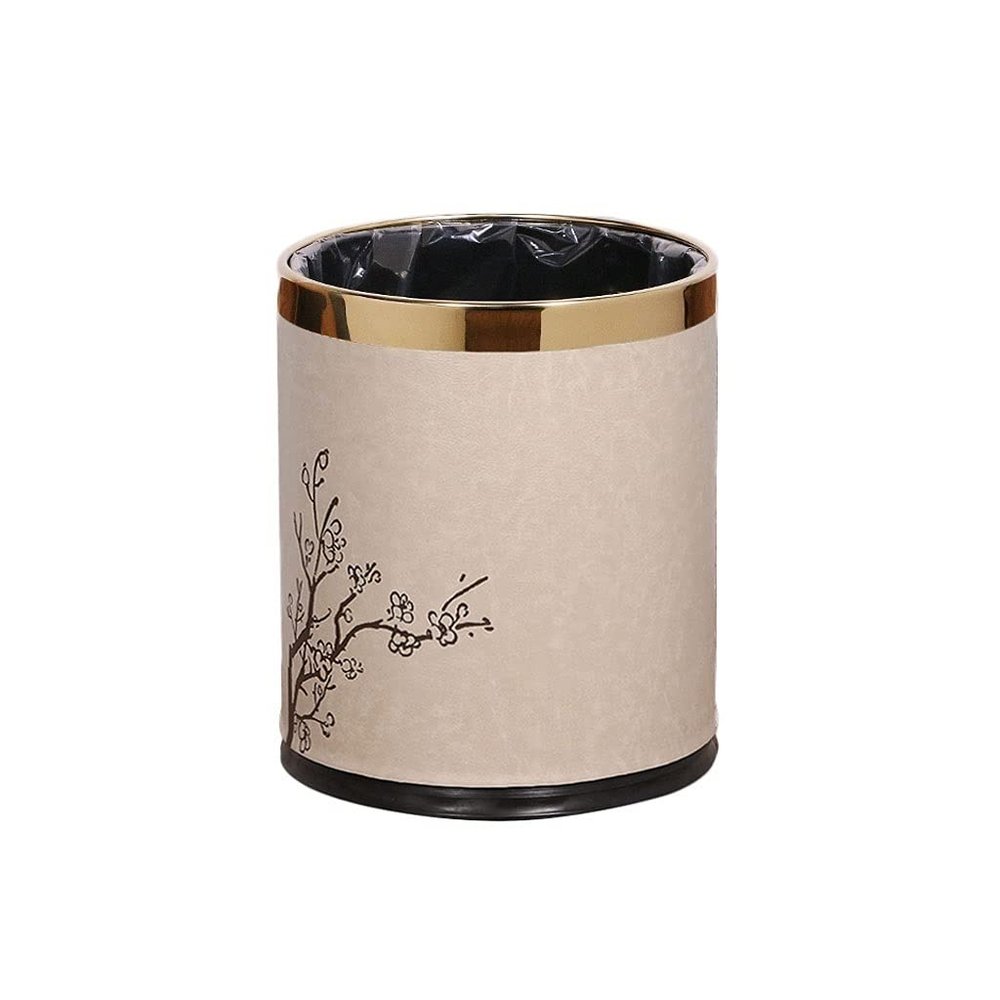 BDPP Trash Can Metal Creative Trash Can,Thick Waterproof Garbage Can,Round Garbage Bin,Suitable for Bedroom,Kitchen,Bathroom USO Interior y Exterior