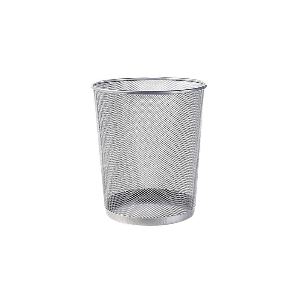 BDPP Trash Can Mesh Trash Can Round Garbage Can Metal Garbage Bin,Hollow Design,Suitable for Office Family Bedroom Studio USO Interior y Exterior (Color : A)
