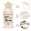 Huastatewolf Housewarming Wine Gifts Bags, Burlap Wine Bottle Cover Bag For New Home Hostess Gifts, Realtor Gifts to Clients, C09 view 3
