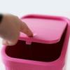 BDPP Trash Can Trash Can with Gland,Ultra-Thin Plastic Garbage Can,Square Garbage Bin,Suitable for Bathroom Kitchen Home Office USO Interior y Exterior (Color : A) view 3
