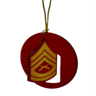 3D US Marine Corps Enlisted Rank Ornament (E-7 Gunnery Sergeant (GySgt))