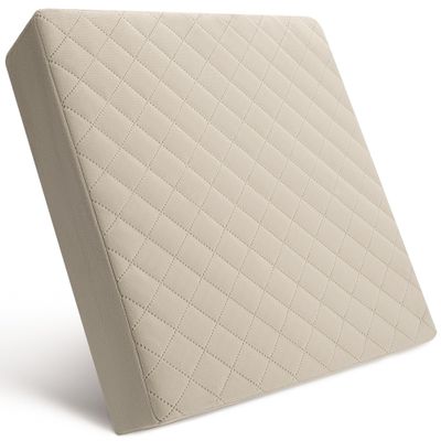 COMFORTANZA Soft 18x18x3 Memory Foam Seat Cushion for Kitchen, Dining, Office Chairs, Cars - Washable Velvety Cover with Waterproof Layer & Non-Slip Base - Comfort & Back Pain Relief - Beige
