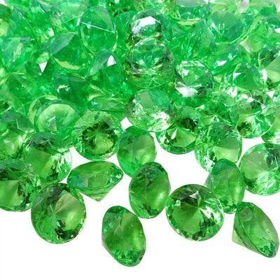 Honbay 100PCS 20mm Acrylic Faux Diamond Crystal Treasure Gems for Table Scatters, Vase Fillers, Event, Wedding, Bridal Shower, Birthday Decoration Favor, Arts & Crafts and More (Green)