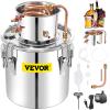 VEVOR Alcohol Still 13.2Gal/50L Alcohol Distiller Stainless Steel Distillery Kit for Alcohol With Copper Tube & Pump Home Brewing Kit Build-in Thermometer for DIY Whisky Wine Brandy view 1