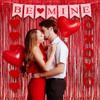 GREATRIL Red Fringe Curtains Party Streamers Backdrop Foil Tinsel Curtain Decoration for Stranger Theme Party Christmas Valentines Day Party 2 Pack view 3