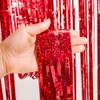 GREATRIL Red Fringe Curtains Party Streamers Backdrop Foil Tinsel Curtain Decoration for Stranger Theme Party Christmas Valentines Day Party 2 Pack view 4