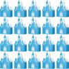 Chinco 20 Pieces Blue Castle Boxes Princess Candy Box Glitter Birthday Party Favor Treat Gift Princess Party Decorations Castle Table Centerpiece for Bridal Girls Wedding Birthday Baby Shower Supplies view 1
