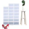 Gdrasuya10 Shoe Box 20x Foldable Storage Clear Plastic Transparent Organizer Stackable Sneaker Boxes Multifunction White Shoes Case view 1