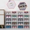 Gdrasuya10 Shoe Box 20x Foldable Storage Clear Plastic Transparent Organizer Stackable Sneaker Boxes Multifunction White Shoes Case view 2