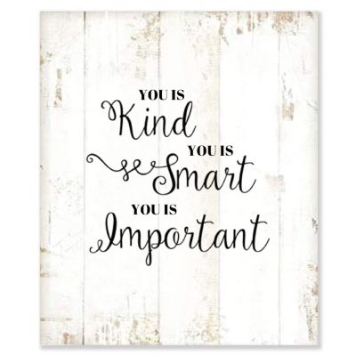 Aihesui Vintage Wood Sign You is Kind You is Smart You is Important Kitchen Home Farmhouse Living Diningroom Wood Wall Decor Funny Shabby Wooden Pallet