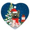 3'' Dog Ornaments for Christmas Tree 2021, Wolf Dog Keepsake Ceramic Round Ornament with String Home Decoration Gift for Xmas, Heart view 2