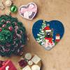 3'' Dog Ornaments for Christmas Tree 2021, Wolf Dog Keepsake Ceramic Round Ornament with String Home Decoration Gift for Xmas, Heart view 4