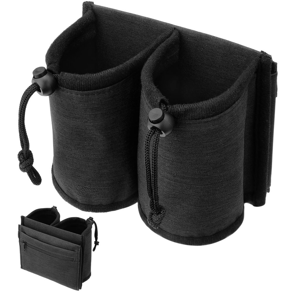 Kajaia Luggage Cup Holder Travel Cup Holder Luggage Cup Holder Attachment Drinks Carrier for Drink Beverages Coffee Mugs (Black),Kajaia-Travel Holder-01