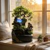 11.81in Tabletop Waterfall Bonsai Desktop Rockery Fountain Indoor Mini Rockery Water Fountain with Automatic Pump and LED Light, Home Office Bedroom Humidifier Desk DecoraterNo Atomizer view 1