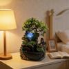 11.81in Tabletop Waterfall Bonsai Desktop Rockery Fountain Indoor Mini Rockery Water Fountain with Automatic Pump and LED Light, Home Office Bedroom Humidifier Desk DecoraterNo Atomizer view 2