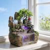 11.81" Creative Desktop Fountain Waterfall Bonsai w/LED Lights & Atomizer Tabletop Decor, Small Fish Tank Rockery Humidifier, Mini Rock Plant Artificial Bonsai Fountain Rockery for Office Home Decor view 1