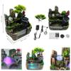 11.81" Creative Desktop Fountain Waterfall Bonsai w/LED Lights & Atomizer Tabletop Decor, Small Fish Tank Rockery Humidifier, Mini Rock Plant Artificial Bonsai Fountain Rockery for Office Home Decor view 3