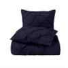Astroo Linen Designer Pinch Pleated 3 Piece Duvet Cover Set with Zipper and Corner Ties 100% Pure Cotton 800 Thread Count Comforter/Quilt Cover (Twin/Twin XL Size, Navy Blue) view 3