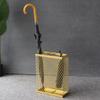 WXYZ Umbrella Stand Rack Golden Light Luxury Mesh Umbrella Stand, Long and Short Umbrella Storage Rack with 2 Hooks, Rectangular Umbrella Bucket, 30x13x40cm view 2