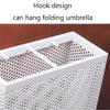 WXYZ Umbrella Stand Rack Golden Light Luxury Mesh Umbrella Stand, Long and Short Umbrella Storage Rack with 2 Hooks, Rectangular Umbrella Bucket, 30x13x40cm view 4