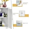 LDAILY LUARANE Wooden Corner Cabinet, Bathroom Floor Cabinet with Double Shutter Doors Adjustable Shelf, Free Standing Storage Organizer Cabinet for Bathroom Kitchen (White) view 3