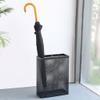 WXYZ Umbrella Stand Rack Creative Metal Hollowout Umbrella Stand, Grid Umbrella Bucket with 2 Hooks, Umbrella Storage Rack for Home Office, 30x13x40cm (Color : Black) view 2