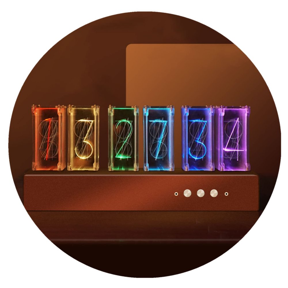 BOOFIRE Glow Tube Clock Glow Clock for Kids Adults RGB Led Glow Tube Clock DIY Nixie Tube Clock Gifts for Lovers, Friends, Christmas, Birthday