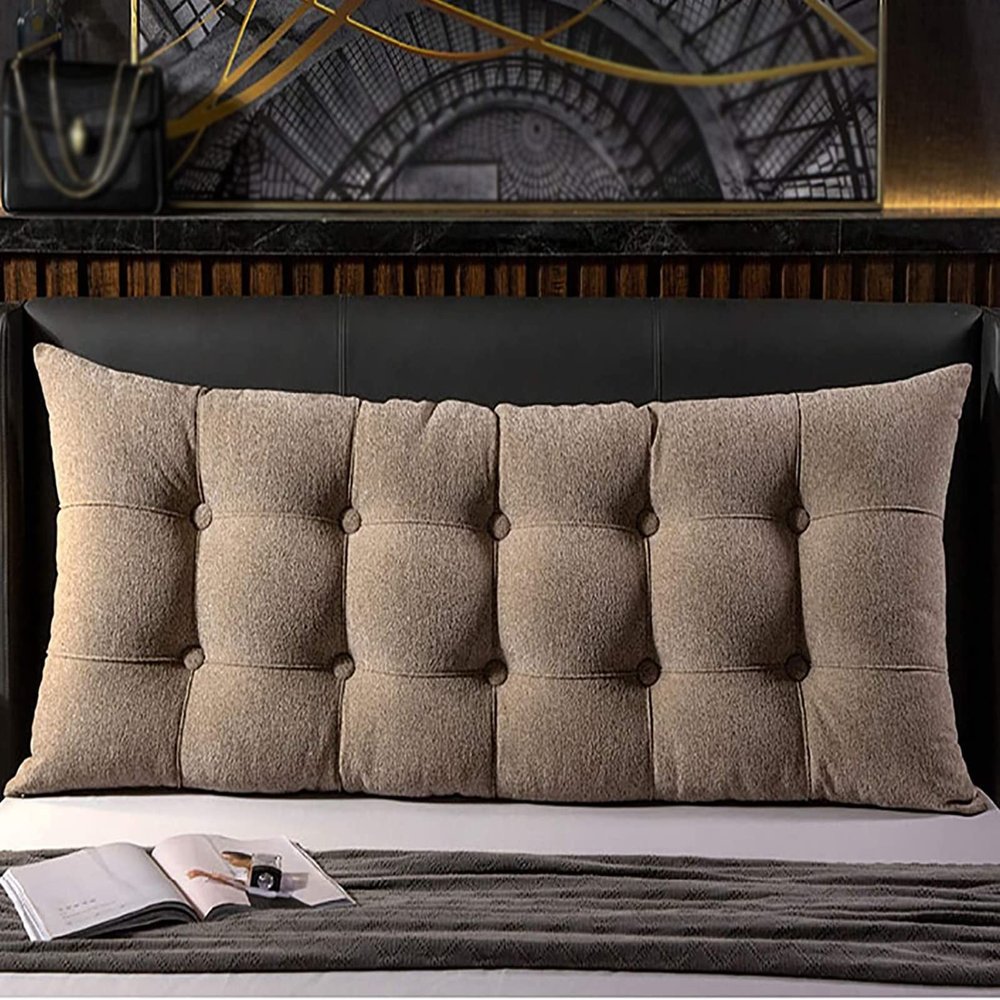 WANGPP Headboard Support Pillow - Large Bolster Headboard Backrest - Decorative Body Throw Pillows,Bed Sofa Reading Pillow Removable Backrest Pillow Positioning Support Headboard