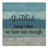 Aihesui Wood Sign Hanging Farmhouse Decoration Gratitude Turns What We Have into Enough Wall Art Plaque Use for Living Room Kitchen Batheroom Bedroom Office School 16x16inch view 1