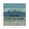 Aihesui Wood Sign Hanging Farmhouse Decoration Gratitude Turns What We Have into Enough Wall Art Plaque Use for Living Room Kitchen Batheroom Bedroom Office School 16x16inch view 2
