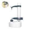 Electric Standing Peeler with 2 Replacement Blades, Multifunctional Automatic Rotating Peeling Machine Kitchen Paring Tool for Vegetable Fruit Potato Tomato Apple(white) view 4