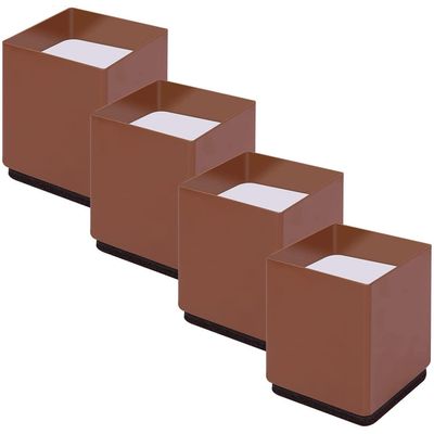 KaysaLY Heavy Duty Bed Risers Adds 2 inch Height, Furniture Risers for Saving Space, Bottom Pad Protect Floors Supports 5,000 lbs, Table Chair or Sofa Riser,Brown