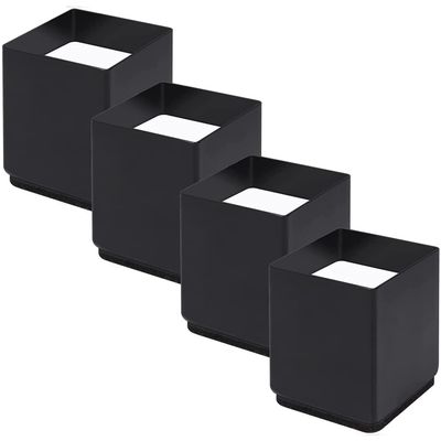 KaysaLY Heavy Duty Bed Risers Adds 2 inch Height, Furniture Risers for Saving Space, Bottom Pad Protect Floors Supports 5,000 lbs, Table Chair or Sofa Riser,Black