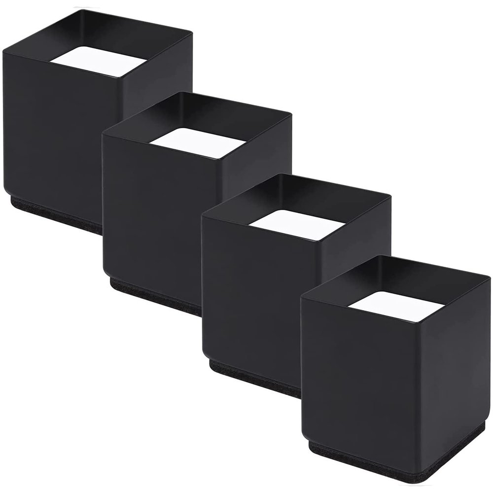 KaysaLY Heavy Duty Bed Risers Adds 2 inch Height, Furniture Risers for Saving Space, Bottom Pad Protect Floors Supports 5,000 lbs, Table Chair or Sofa Riser,Black