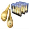 12 Pack of Gold Teardrop Ornaments with Glitter Enhancements view 1