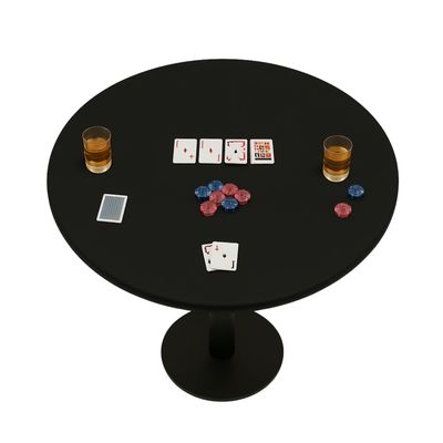 Feltectors Felt Card Game Table Cover for Playing Cards, Poker, Mahjong, Domino, Bridge and Board Game, Elastic Fitted Tablecloth for 36 to 48 Inch Round Tables - Black