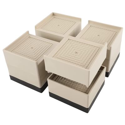KaysaLY 1,300 lbs Brown 4 Pack Furniture Bed Risers Adds 3 Inch Height Couch Desk Lifts Leg Height Extenders for Table Sofa Chair Legs Riser,Gray