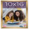 10x16 Frame Gold Bronze Solid Wood Picture Frame Width 0.75 Inches | Interior Frame Depth 0.5 Inches | Complete with UV Acrylic Plexiglass, Foam Board Backing & Hanging Hardware view 1