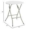 24" Round Granite White Heavy-Duty Blow Molded Standard Height Plastic Folding Table. White Top Kitchen Table Folding Table Beer Pong Table Cocktail Tables For Parties Dining Table Party Tables For Events view 2